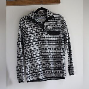 Jachs Black and White Fair Isle Quarter-Zip Pullover